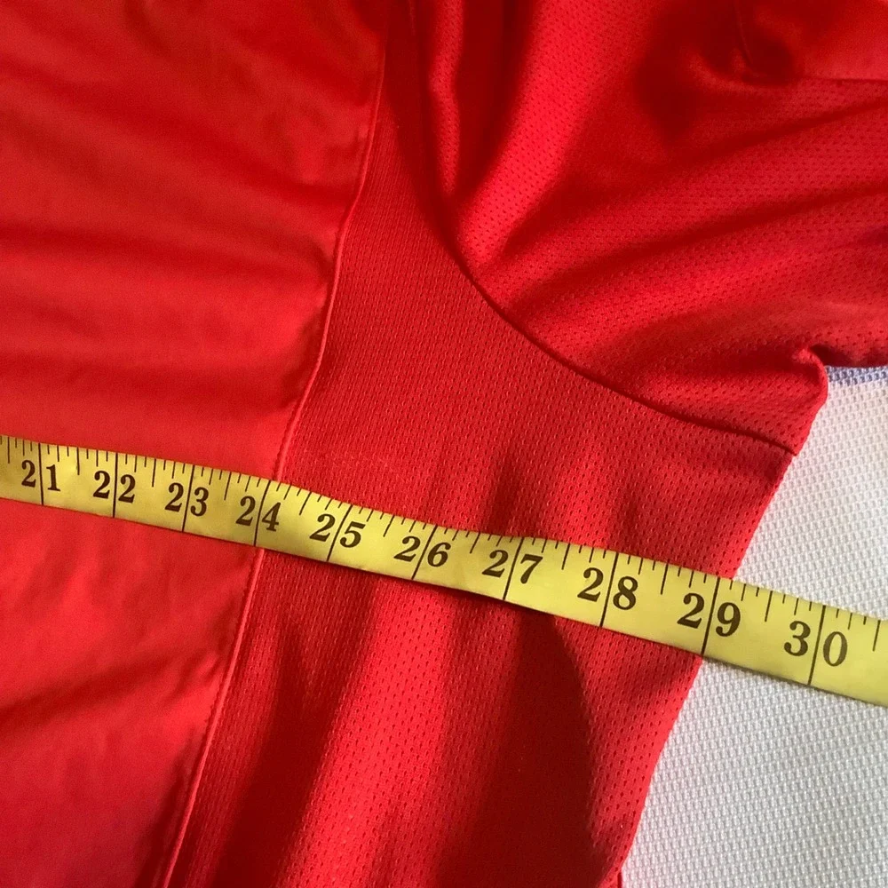 Nike Men Red Long Sleeve V-Neck Training Fall Pullover Jacket 3XL Zipper Pockets